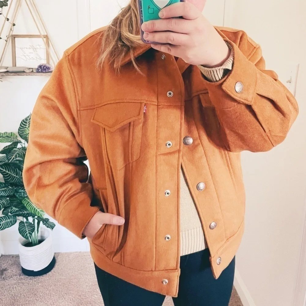 Levi’s Varsity Wool Trucker Coat in Camel Brown - NWT - Size Medium REVOLVE